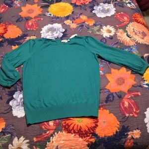 Blue Green 3/4 Sleeve Sweater
